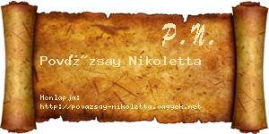 Povázsay Nikoletta névjegykártya